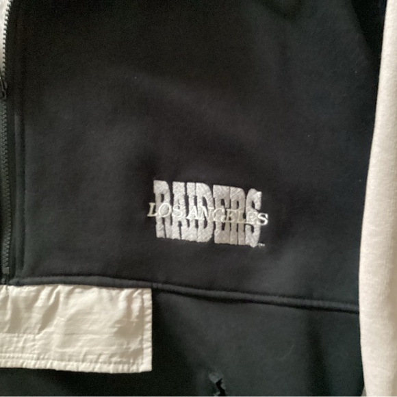 Vintage Los Angeles Raiders Half-Zip Hoodie Jacket,  Size L-XL - Picture 4 of 8